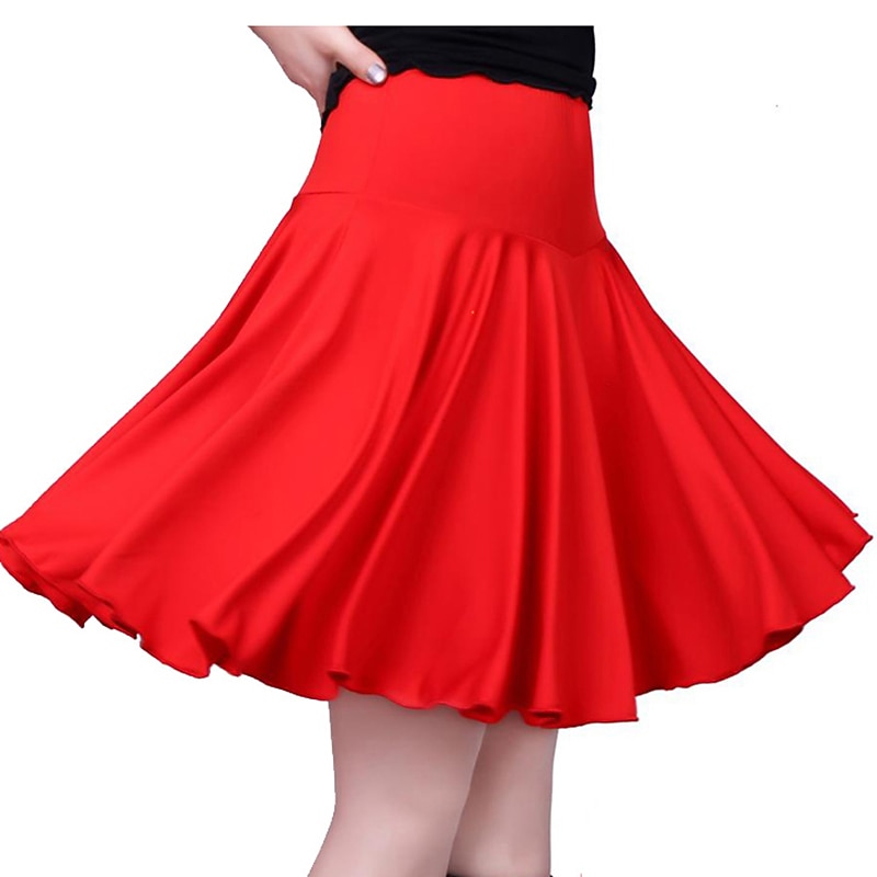 Latin Dance Skirts Draping Split Joint Women's Performance Training Natural Milk Fiber