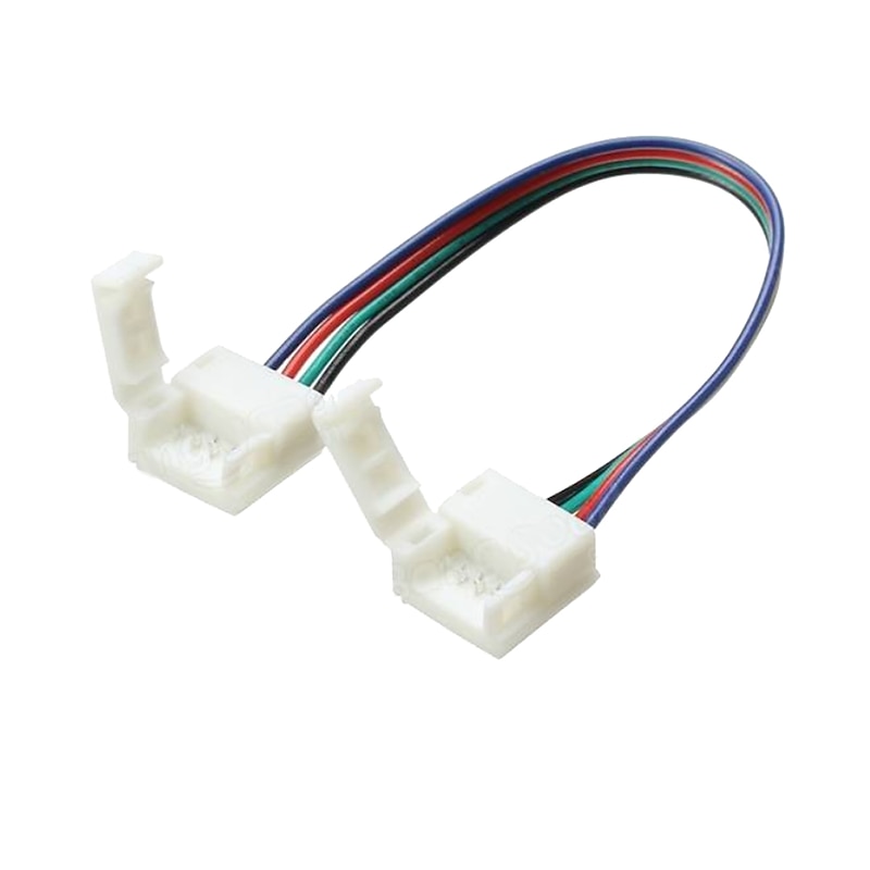 5 pcs Waterproof RGB 5050 LED Light Strip Connector 4 Pins 10 mm Wide Strip to Strip Jumper Wire Solderless2