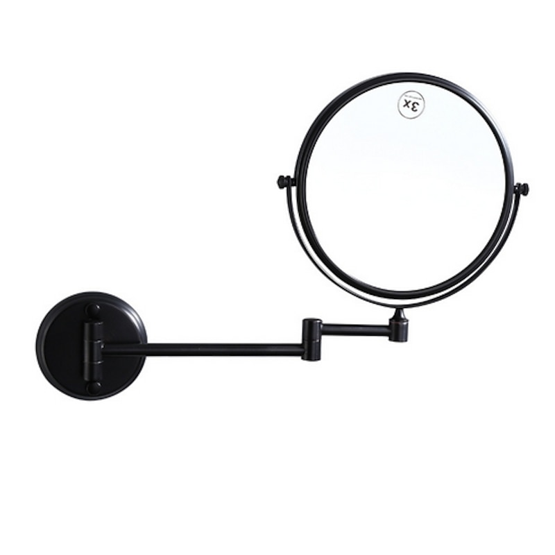 Bathroom Cosmetic Mirror Glass Brass Body and Stainless Steel Base Contemporary 1pc