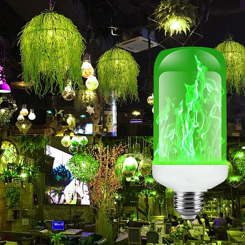 LED Flame Light Bulbs 7W E27 Flickering Flame Halloween Props Energy Saving for Festival Halloween Christmas Paty AC85-265V4