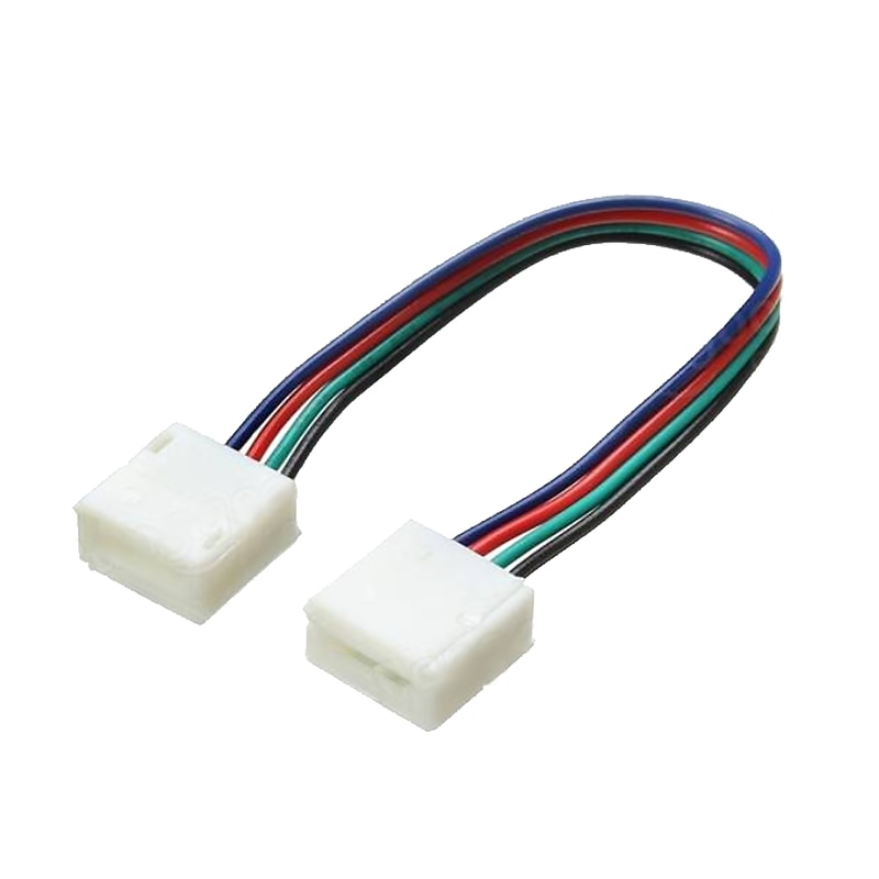 5 pcs Waterproof RGB 5050 LED Light Strip Connector 4 Pins 10 mm Wide Strip to Strip Jumper Wire Solderless3