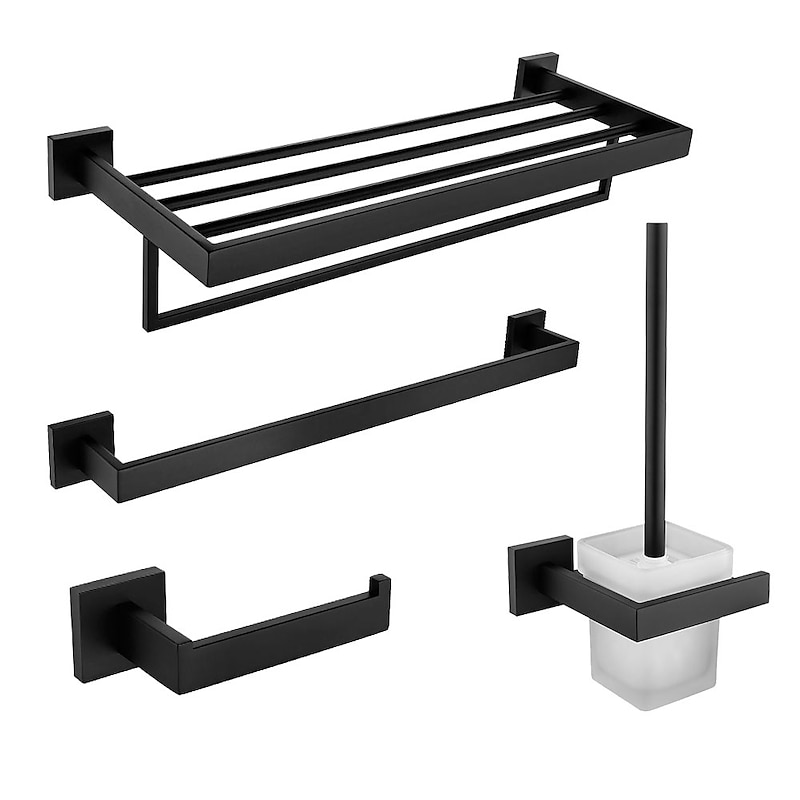 Bathroom Accessory Set / Toilet Paper Holder / Toilet Brush Holder New Design / Creative Contemporary / Traditional Glasses / Stainless Steel / Metal 4pcs - Bathroom Wall Mounted