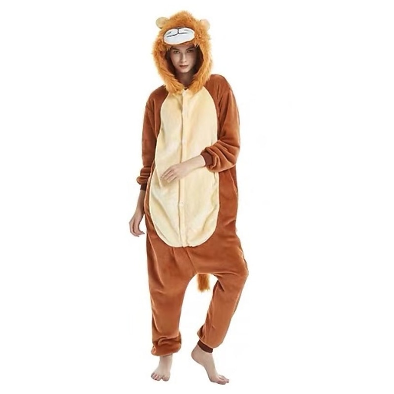 Adults' Animal Onesie Costume Carnival Costume Lion Onesie Pajamas Kigurumi Pajamas Funny Costume For Men and Women Carnival Cartoon2