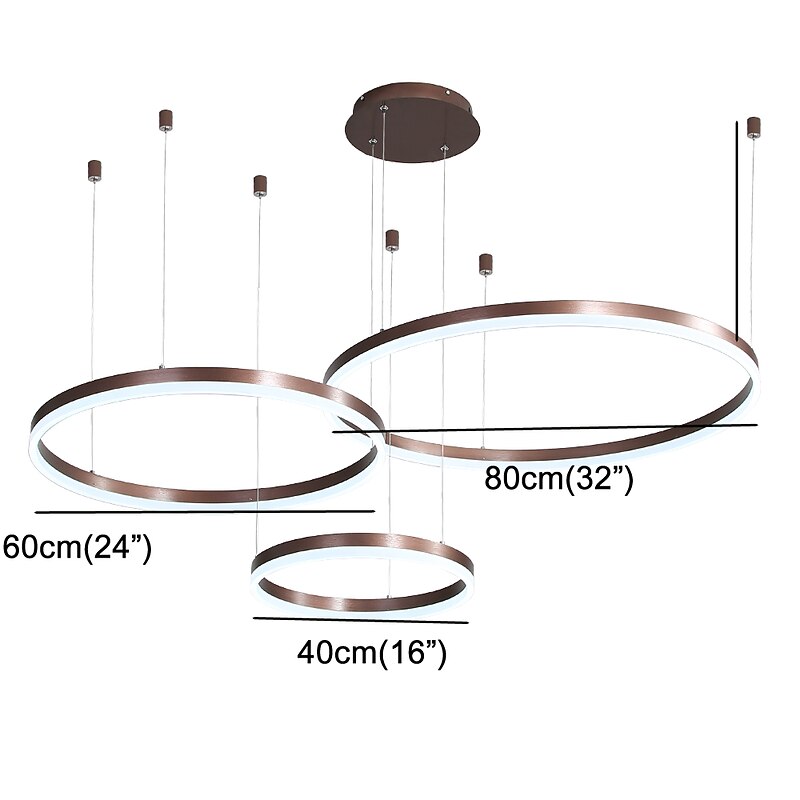 1-Light LED 90W Circle Chandelier/ LED Modern Pendant Lights For Living Room Coffee Bar Show Room/ Big Size/ Dimmable With Remote Control / WIFI Smart via Voice Control4