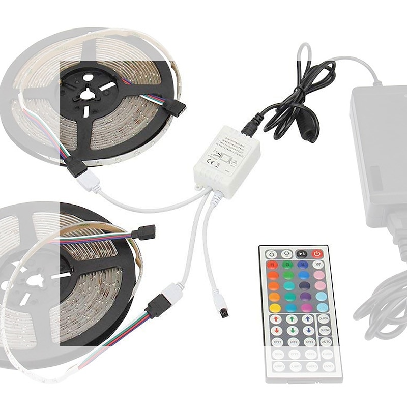 4-Port DIY RGB LED Strip Lights Wireless IR Remote Controller Receiver 44 Keys Dimmer DC12-24V 6A For SMD 2835 5050 3528 Beads4