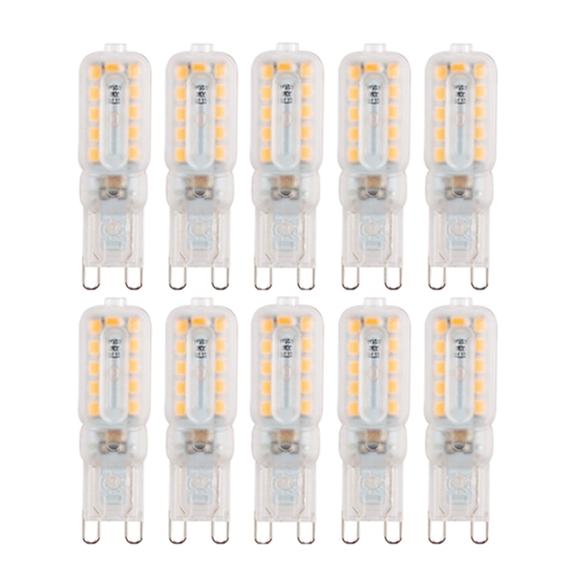 10pcs 5W LED Bi-pin Light Bulb 340lm G9 22LEDs Beads SMD 2835 Dimmable 60W Halogen Equivalent for Chandelier Warm Cold White 220V 110V
