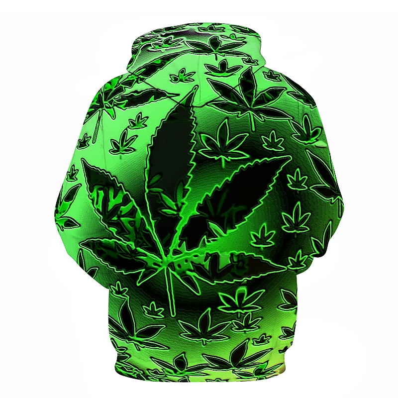 Men's Trees / Leaves 3D Hoodie Hoodies Sweatshirt Country Casual Long Sleeve Hooded Party Daily Holiday Black Green Purple Spring & Summer Designer2