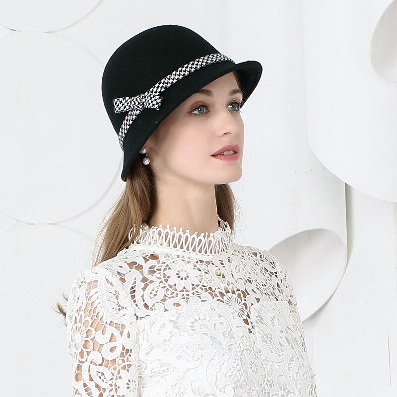 100% Wool Hats with Bowknot 1pc Casual / Daily Wear Headpiece2