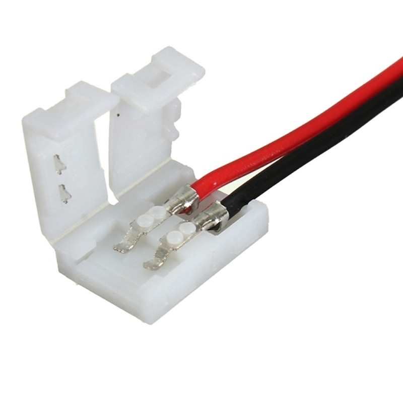 10PCS 2 Pin Single Color Solderless LED Light Strip Wire Tape Connectors for 8mm /10 mm Wide Flexible LED Strip Lights4