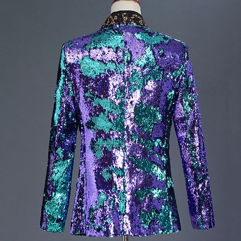 Disco 1980s Tuxedo Suits & Blazers Prince Sequins Geometric Fancy Dress Men's Carnival Costume Halloween New Year Party Evening Wear Prom Pride Parade Adults' Tuxedo4