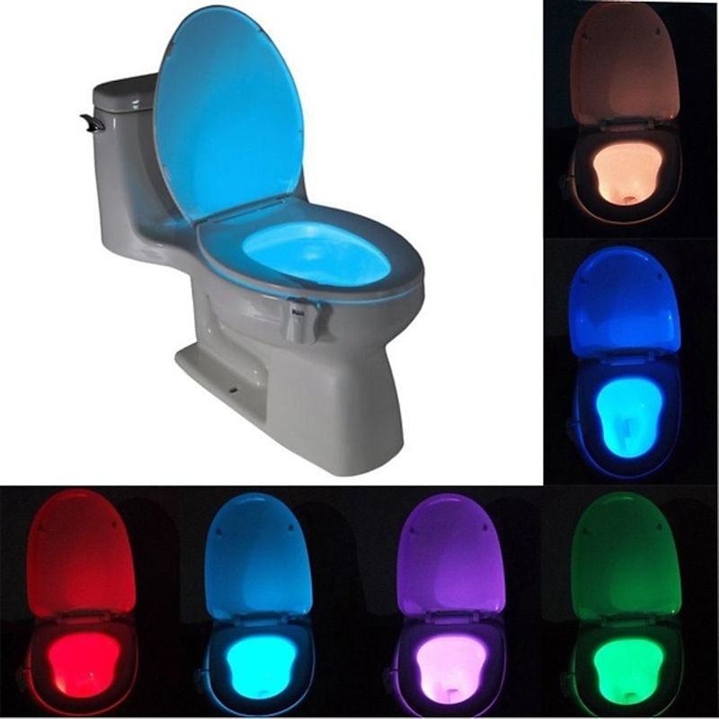 Toilet Night Light Bathroom LED Toilet Seat Bowl Motion Activated Detection Sensor 8-Color Changing Waterproof Washroom for Adult Kid4