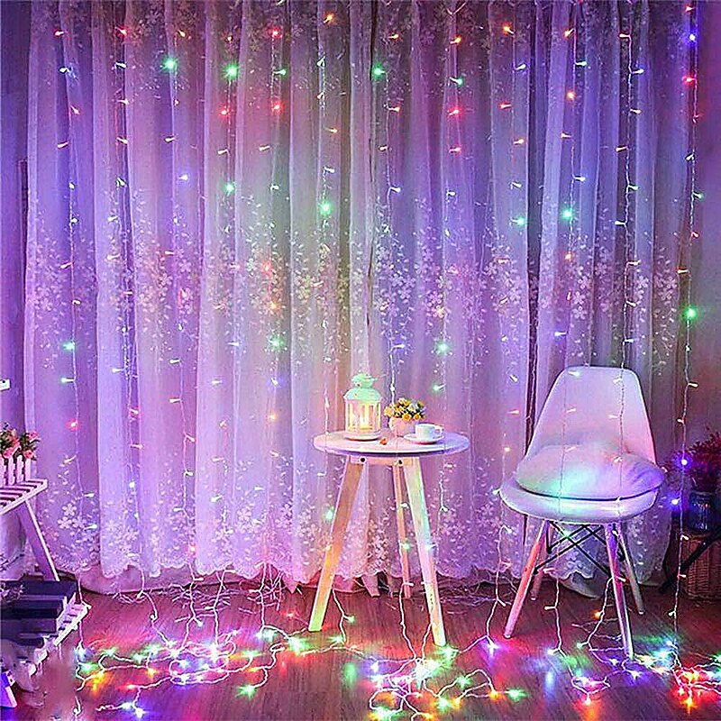 Elegant Wedding Reception Party Christmas Wedding Decorating Lights 3Mx2M 240LEDs White Warm White Multicolor Light Bedroom Home Indoor Outdoor Décor Curtain String Light4