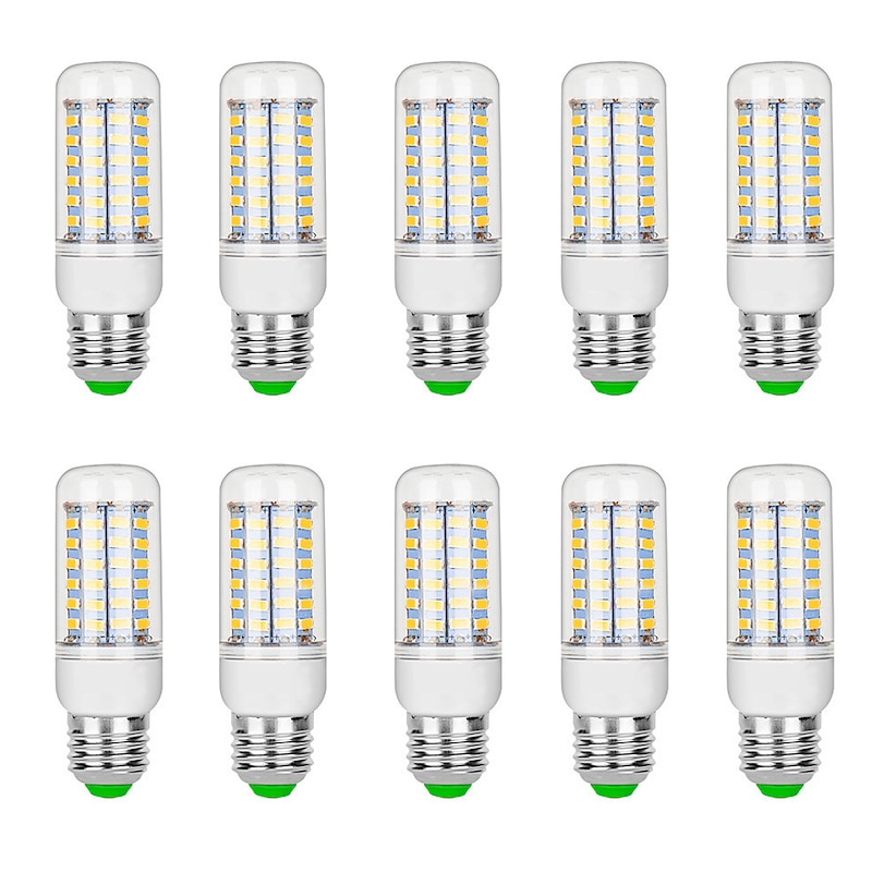 10pcs 10W LED Corn Light Bulb 1000lm G9 B22 E12 E14 E26 E27 GU10 69 LED SMD5730 100W Equivalent Bulb Chandelier Candle Warm White 220V 110V