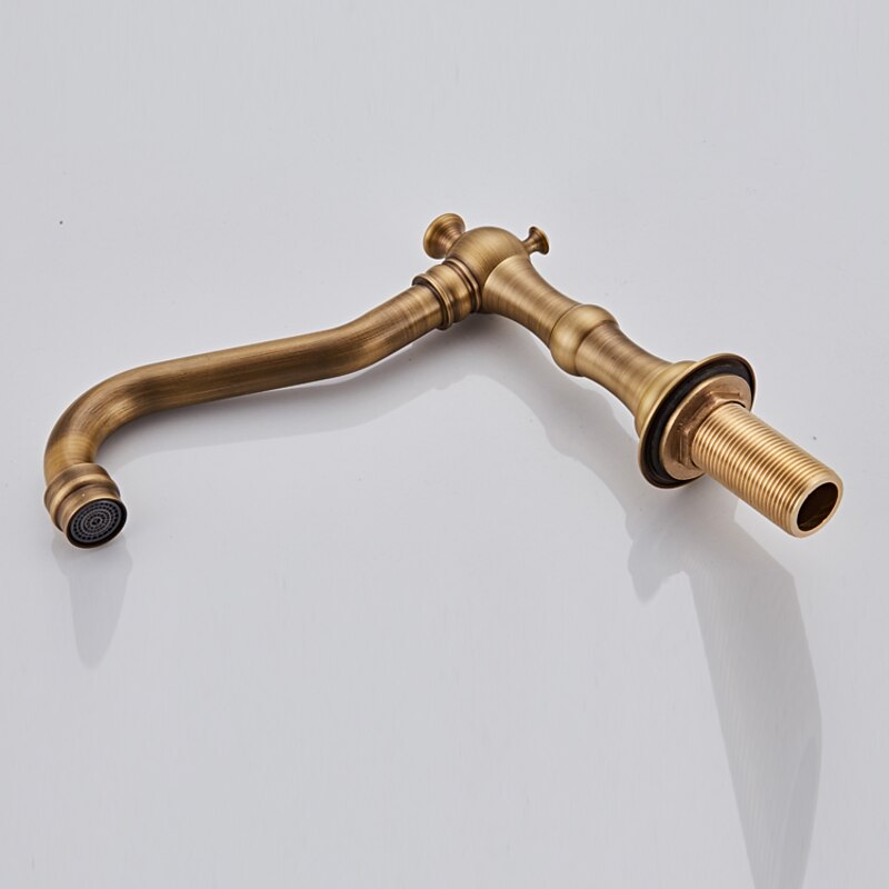 Bathtub Faucet,Antique Brass Widespread Roman Tub Two Handles Three Holes Bath Taps wiith Hot and Cold Switch2