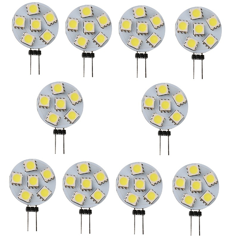 10pcs 1 W LED Bi-pin Lights 120 lm G4 6 LED Beads SMD 5050 White Warm Yellow