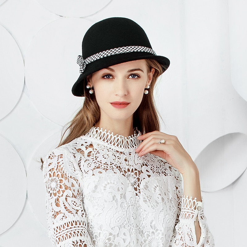 100% Wool Hats with Bowknot 1pc Casual / Daily Wear Headpiece