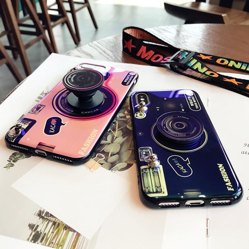 Phone Case For iPhone 14 Pro Max Plus 13 Pro Max Mini Back Cover with Stand Holder with Lanyard Shockproof Camera TPU2