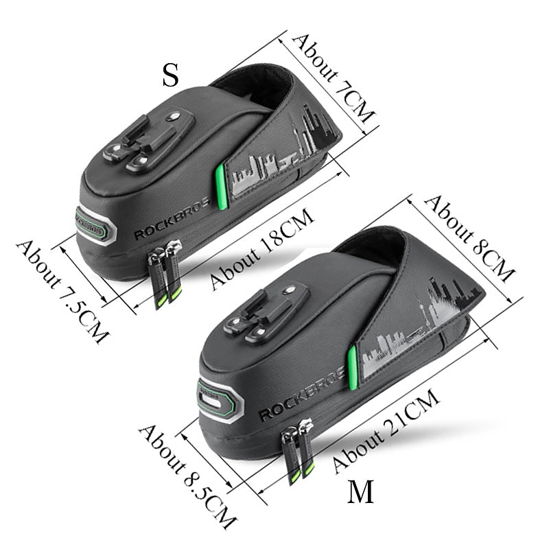 ROCKBROS 1/1.5 L Bike Saddle Bag Reflective Large Capacity Waterproof Bike Bag Lining Fabric Polyster PU Bicycle Bag Cycle Bag Road Bike Mountain Bike MTB Cycling / Bike2