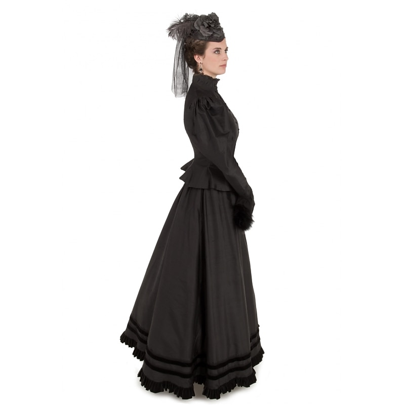 Blouse Skirt Victorian Ball Gown 1910s Floor Length Long Length Party Costume Bustle Dress Prom Dress Plus Size Duchess Corrina victorian Solid Color Two Piece Round Neck Fancy Dress Women's2