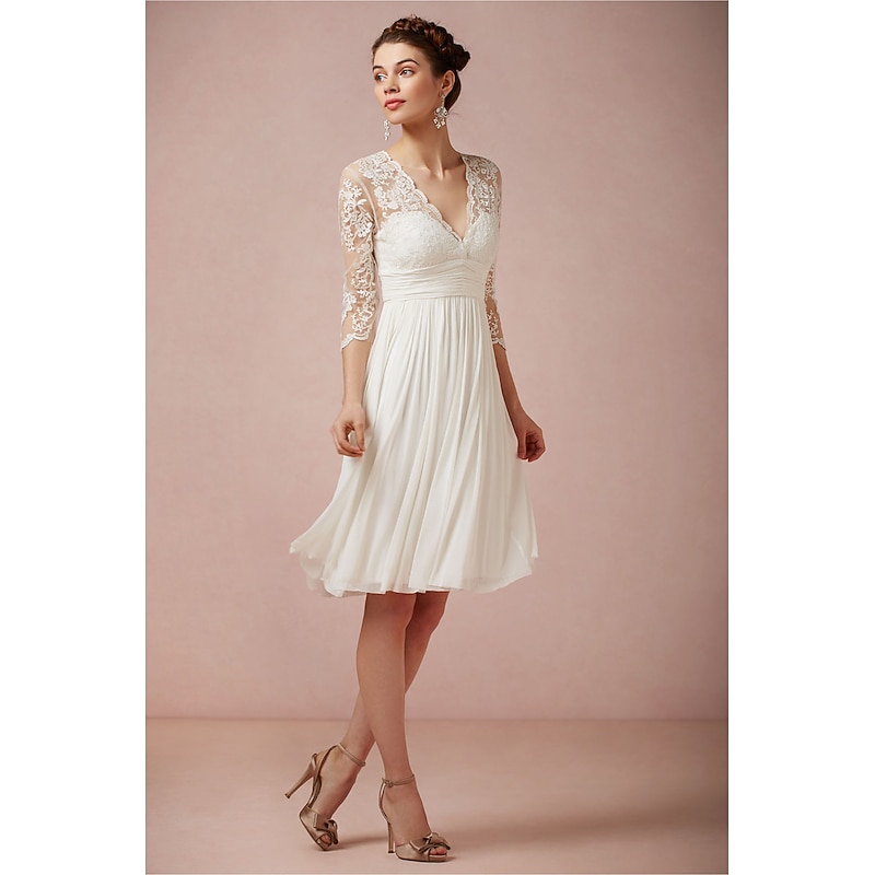 Beach Wedding Reception Little White Dress Bridal Shower Dresses Sheath Square Neck Off Shoulder Long Sleeve Tea Length Tulle Bridal Suits Bridal Gowns With Solid Color dress to impress2