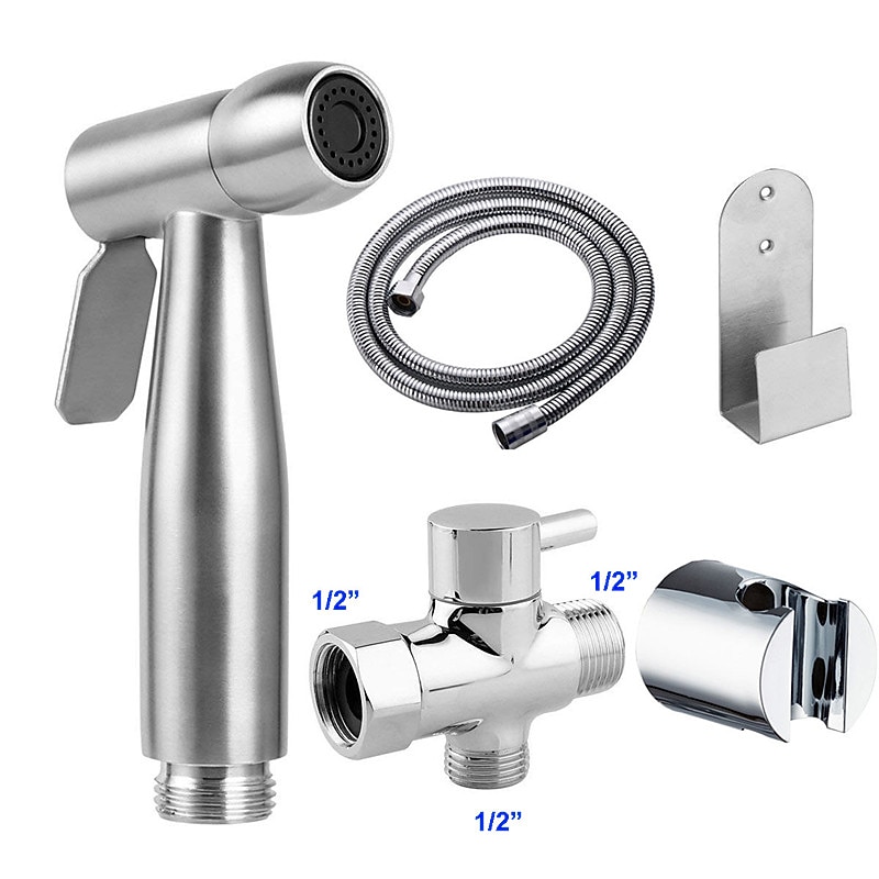 Stainless Steel Handheld Bidet Mixing Valve Toilet Bow Cleaning Set Bidet Sprayer Faucet Balcony Cleaning Accessories Washlet2