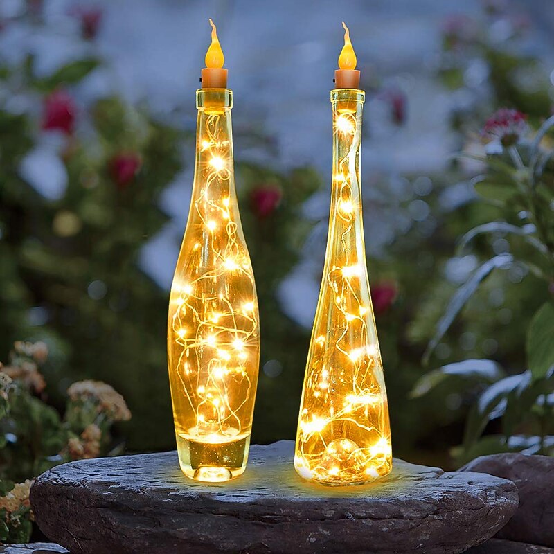 Elegant Wedding Reception Party Flame Candle LED Cork Lights Wine Bottle DIY 6pcs Firefly Craft Bottle Lights for Wedding Festival Party Holidays Christmas Decoration3