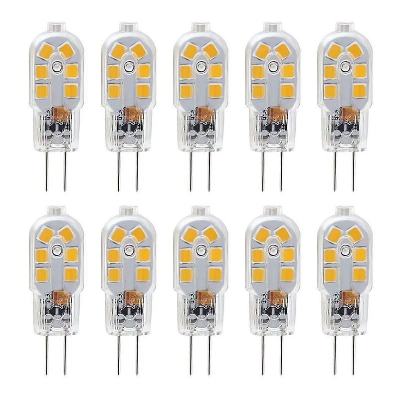 G4 2.5W LED Bulb 10 Pack LED Bi-pin G4 Base 20W Halogen Bulb Replacement Warm White /Cold White DC12V