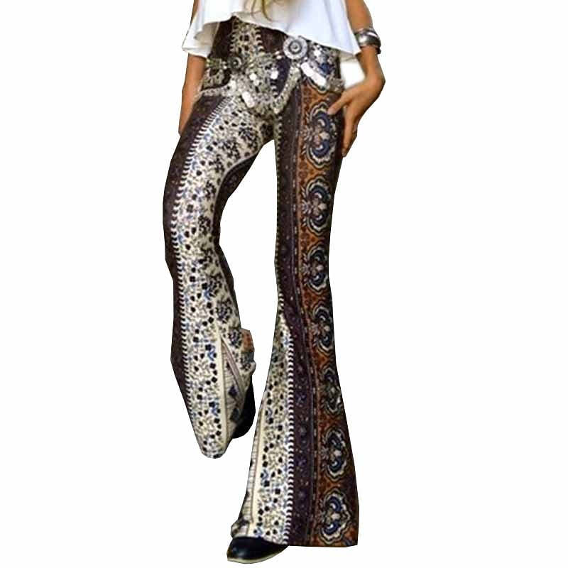 Retro Vintage 1960s Hippie Long Length Dude Funk Bell Bottom Pants Hippie Disco Printing Fit & Flare Fancy Dress Women's Carnival Daily Wear Pride Parade Pride Month Adults' Pants Spring & Summer4