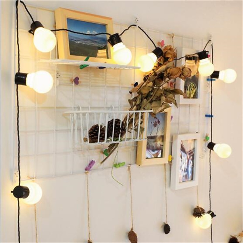 3M 10Leds Festoon Led Globe Led Flexible String Light Fairy Bulb Christmas Fairy String Light Garland Garden Patio Yard Decoration Holiday Outdoor Lighting EU US Plug AC110V 120V 220V 230V 240V3