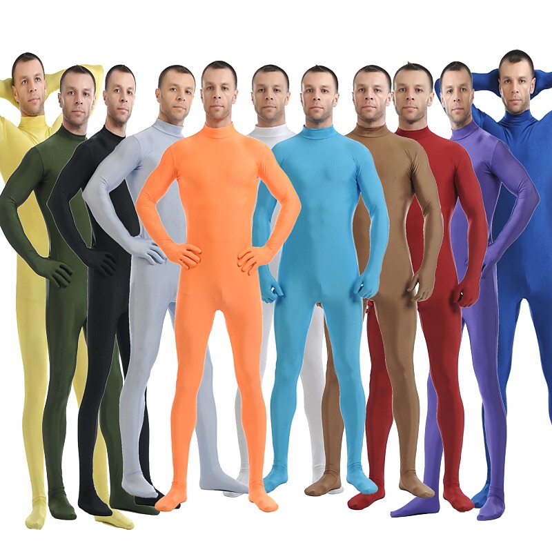 Zentai Suits Skin Suit Bodysuit Carnival Costume Full Body Suit Couple's Men's Women's Sex Solid Colored Spandex Lycra Costume for Halloween Adults'