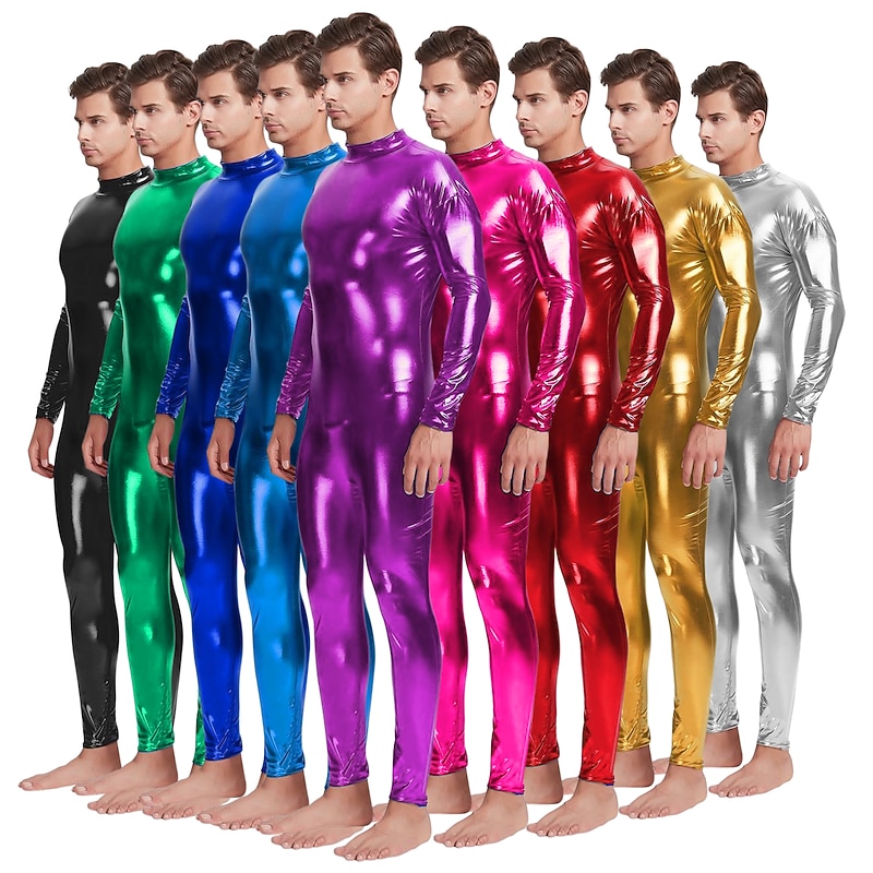 Zentai Suits Cosplay Costume Bodysuit Carnival Costume Full Body Suit Men's Sex Sexy Costume Solid Colored Spandex Latex Costume for Christmas Halloween Carnival Adults'