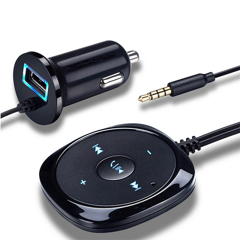 Bluetooth Car Kit - Handsfree Speaker & MP3 Wireless Receiver for Music Streaming and Calls, 3.5mm AUX & 5V/2.1A USB Car Charger4
