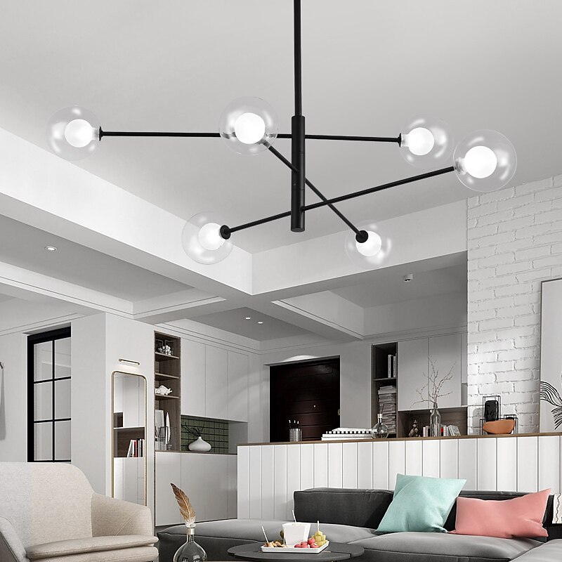 107 cm Sputnik Design Chandelier Metal Linear Island Painted Finishes Modern Nordic Style 220-240V4