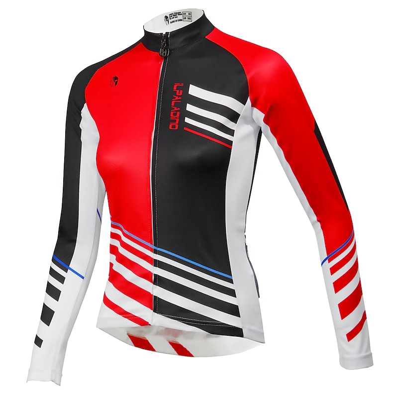 Women's Cycling Jersey Patterned Character Long Sleeve Bike Jersey Top with 3 Rear Pockets Mountain Bike MTB Road Bike Cycling Seamless 3D Pad Quick Dry Anatomic Design Sports Yellow Pink Red2