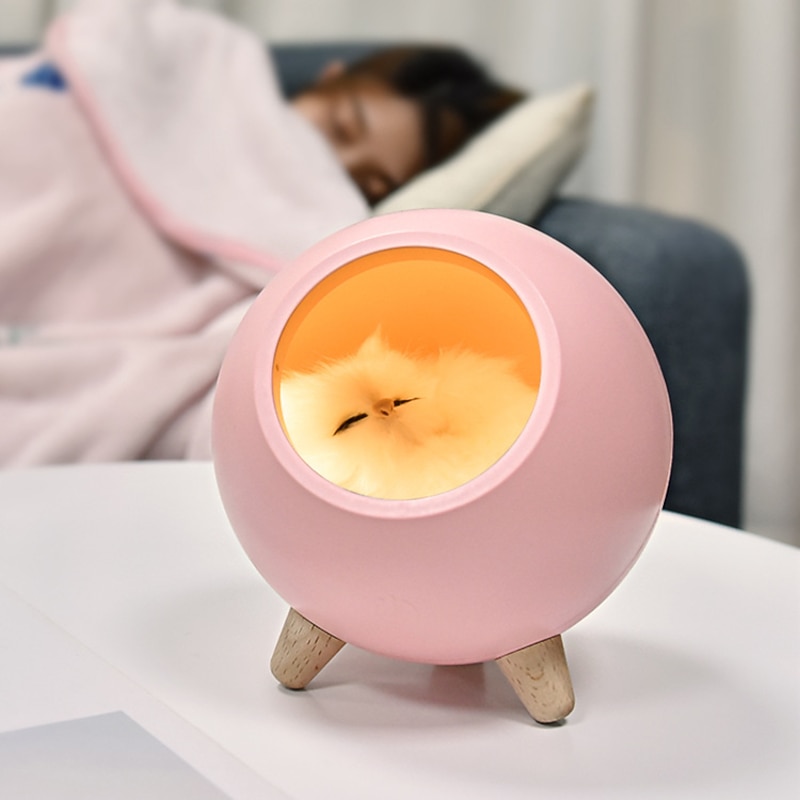 Touch Dimming Kitten Night Light Pet House Atmosphere LED Night Light Cat House Touch Dimming Table Lamp For Kids Bedroom Gifts2