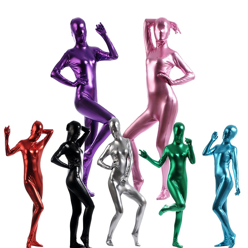 Shiny Zentai Suits Cosplay Costume Bodysuit Carnival Costume Full Body Suit Men's Women's Sexy Costume Solid Colored Spandex Latex Costume for Halloween - Main Image