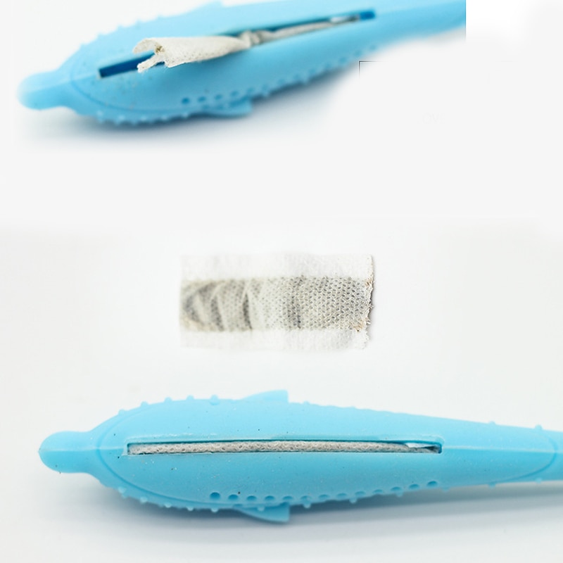 Chew Toy Catnip Teeth Cleaning Toy Toothbrushes Cat 1pc Fish Silica Gel Gift Pet Toy Pet Play4