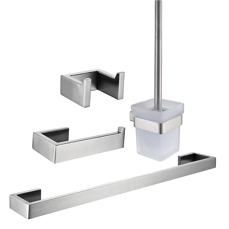 Bathroom Accessory Set / Towel Bar / Toilet Paper Holder New Design / Creative Contemporary / Traditional Stainless Steel / Stainless Steel / Iron / Metal 4pcs Wall Mounted