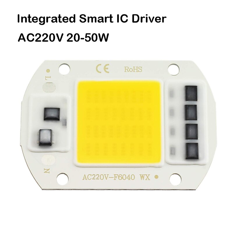 1PC LED COB Chip 20W 30W 50W AC220V Warm White/Cold White Light Engine Integrated Smart IC Driver2