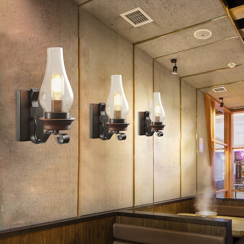 Creative Vintage Wall Lamps LED Wall Sconces Bedroom Glass Wall Light 110-220V 220-240V 60 W4