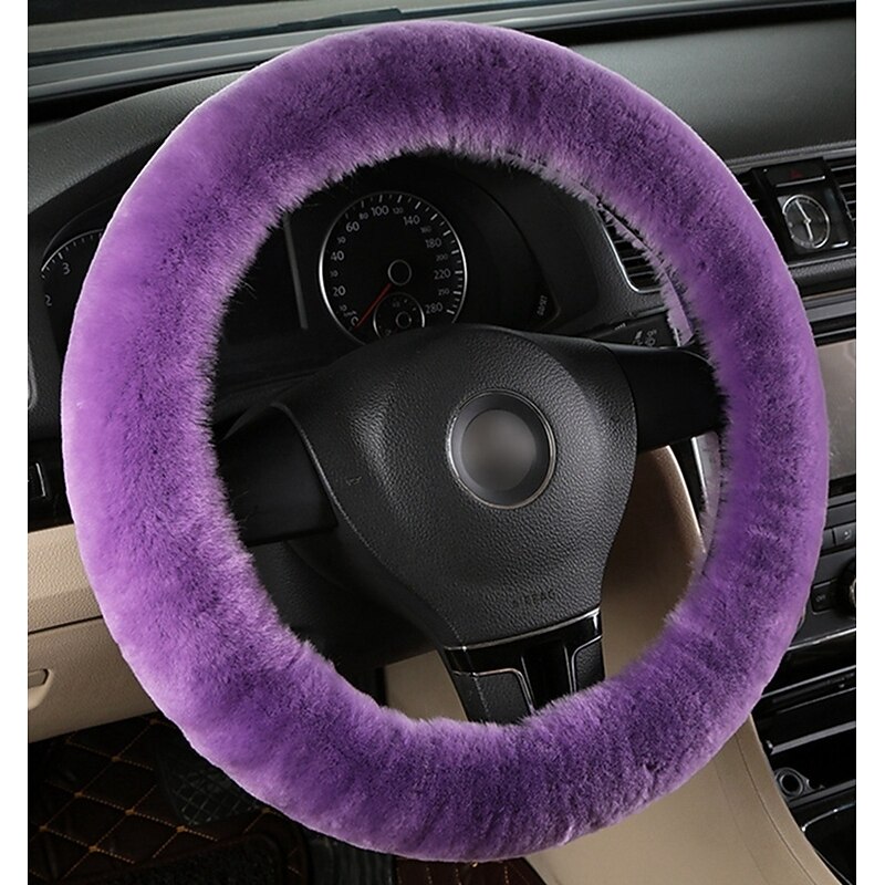 Wool Fur Soft Car Steering Wheel Cover Guard Truck Car Accessory Protector for Universal Steering Wheel 35CM-43CM Anti-Slip Comforting and Luxurious Soft Texture2