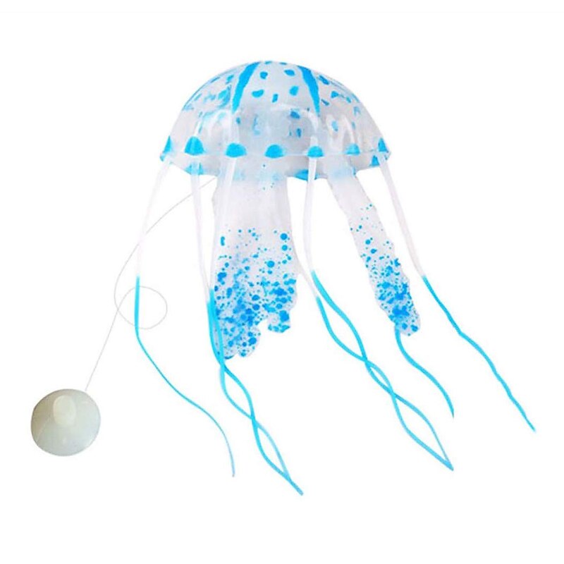 Glowing Jellyfish Ornament Decoration for Aquarium Fish Tank Fish Tank Aquarium Decoration Fish Jellyfish Purple Silicone 1pc 5*15 cm3