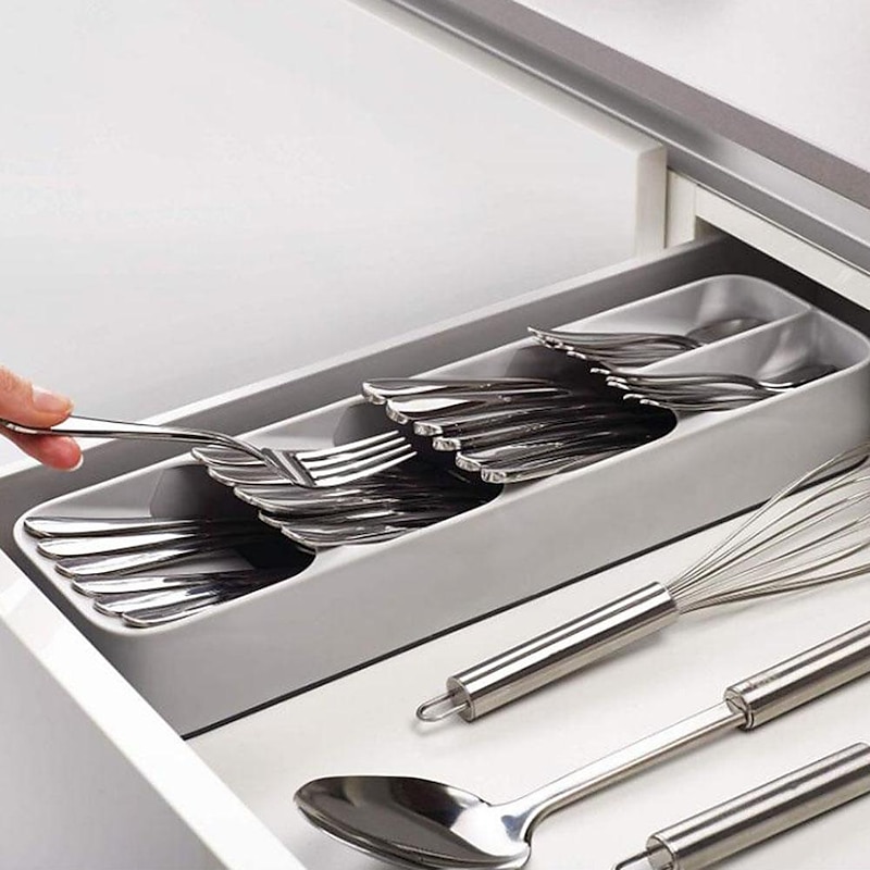 Kitchen Drawer Organizer Tray Spoon Cutlery Separation Finishing Storage Box Cutlery Kitchen Storage Organization2