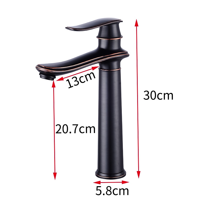 Bathroom Sink Faucet,Single Brass Free Standing Single Handle One Hole Bath Taps with Hot and Cold Switch4