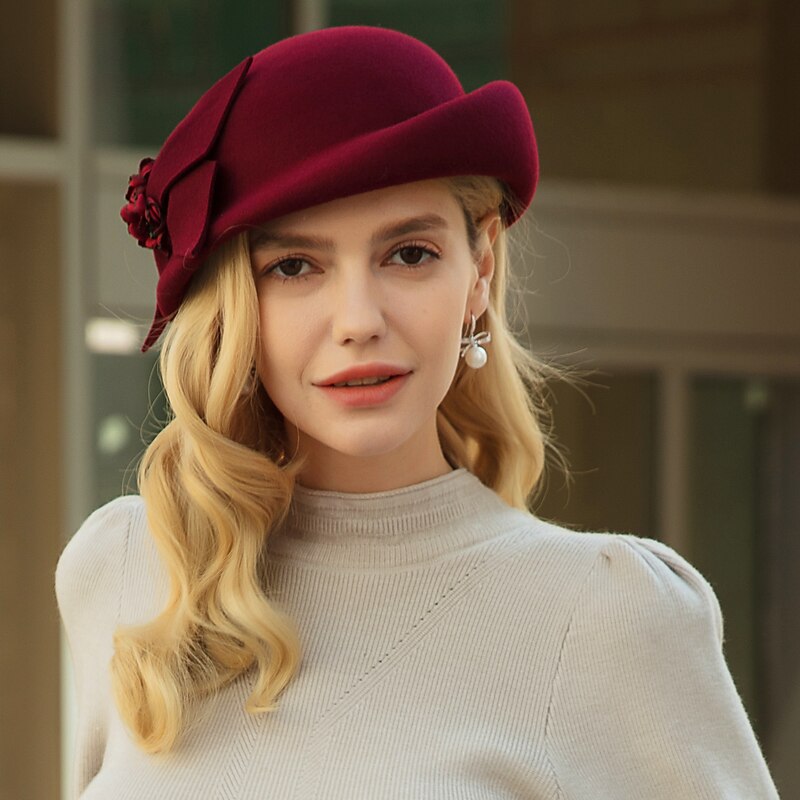 100% Wool Hats with Rhinestone / Bowknot 1pc Casual / Daily Wear Headpiece2