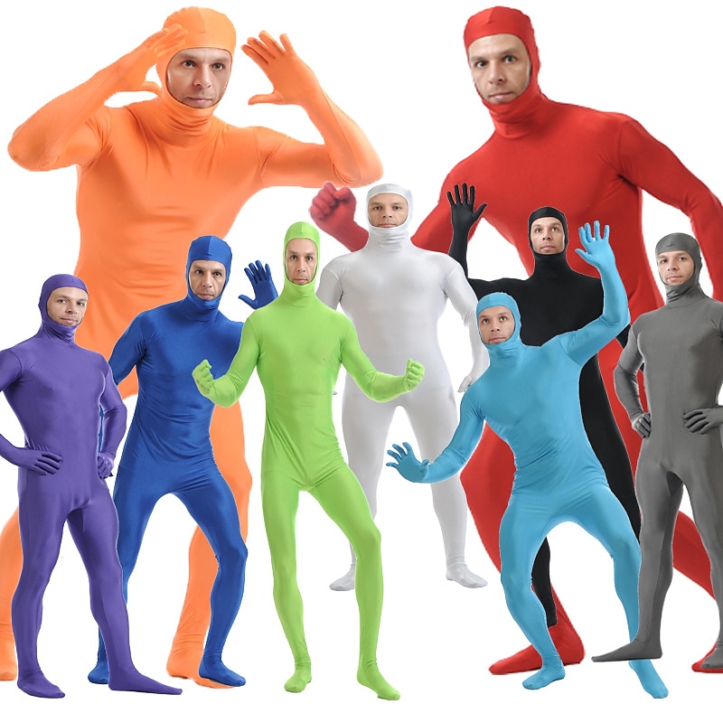 Zentai Suits Skin Suit Full Body Suit Carnival Costume Full Body Suit Kings Day Men's Women's Sex Solid Colored Spandex Lycra Costume for Halloween Adults'