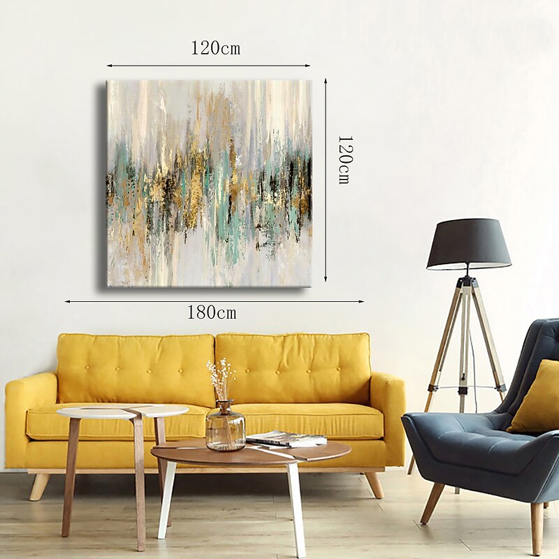 Oil Painting Hand Painted Square Abstract Modern Rolled Canvas (No Frame)4