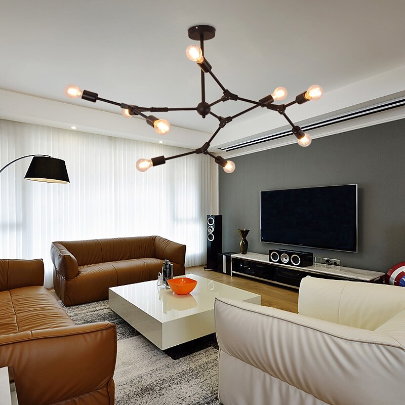 6/8/9 Heads Pendant Light Modern Chandelie Living Room Bedroom Metal Painted Finishes Nordic Style 110-120V 220-240V4