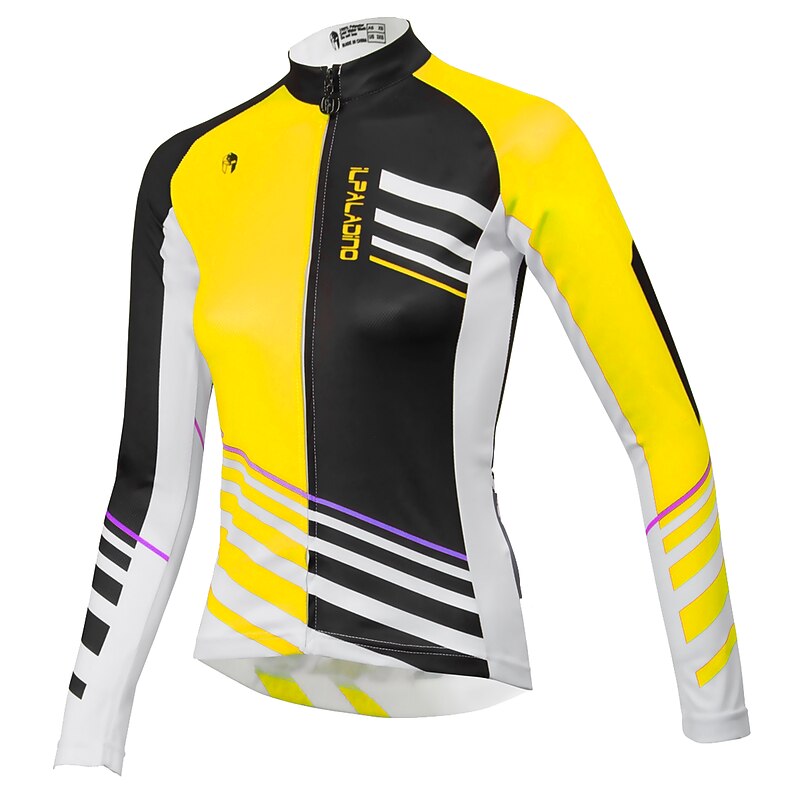 Women's Cycling Jersey Patterned Character Long Sleeve Bike Jersey Top with 3 Rear Pockets Mountain Bike MTB Road Bike Cycling Seamless 3D Pad Quick Dry Anatomic Design Sports Yellow Pink Red4