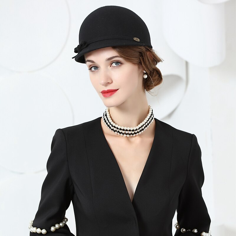 Hats 100% Wool Fedora Hat Casual Retro With Bowknot Headpiece Headwear2